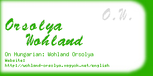 orsolya wohland business card